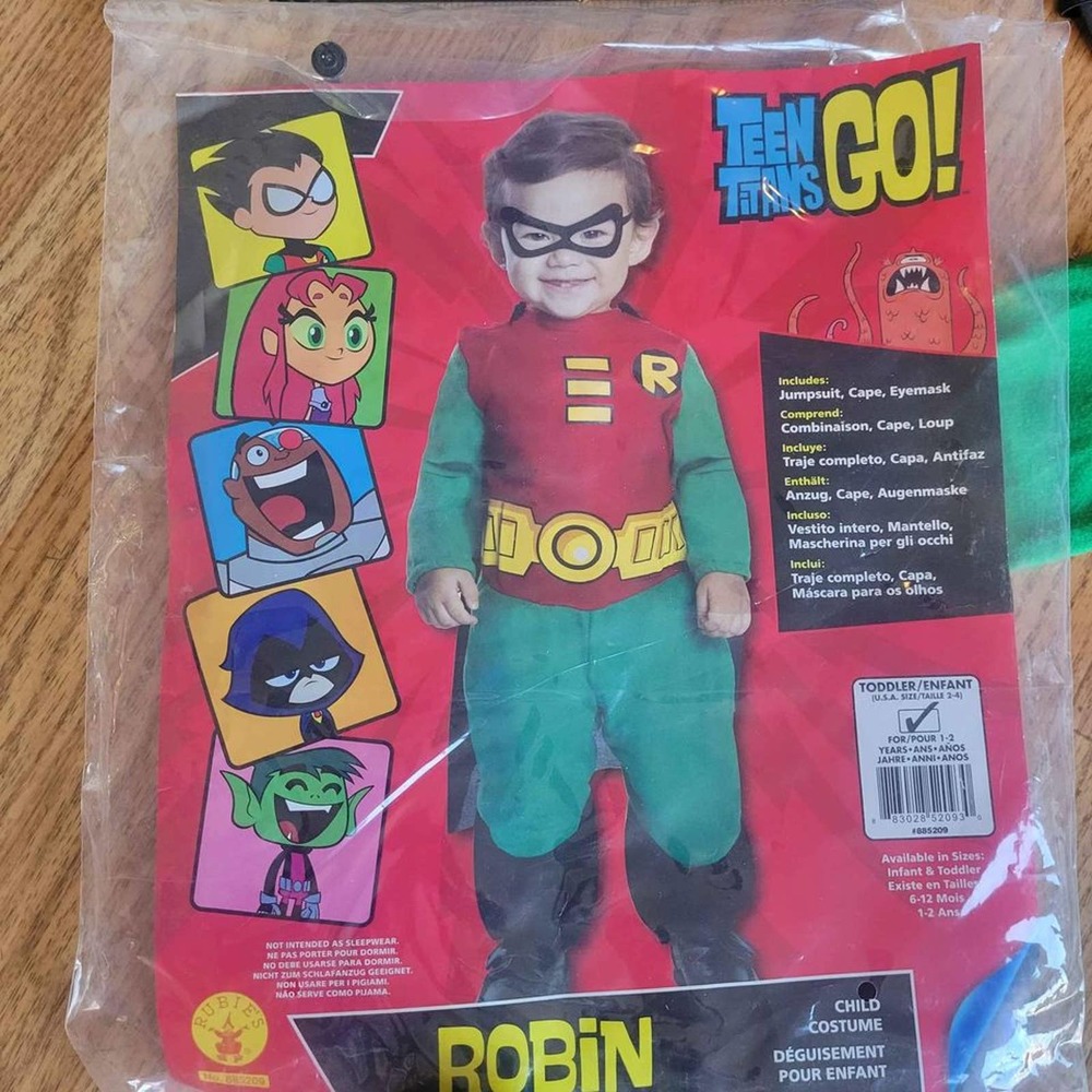 Toddler size 2t Teen Titan Robin costume
